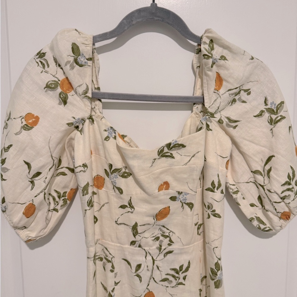 NWOT Reformation Belgium Linen Maxi Dress in Citron - Picture 3 of 8